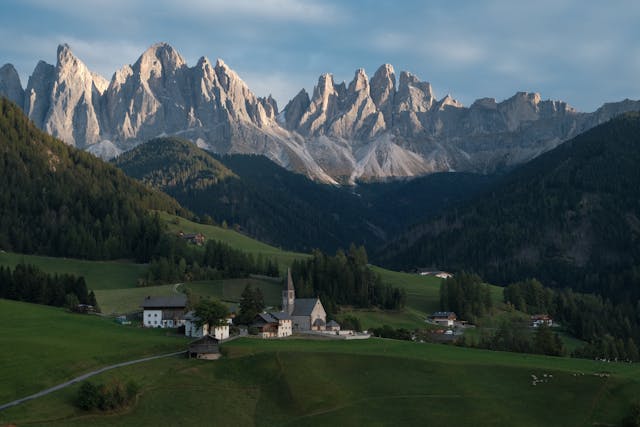 landscape photo of a small town in a valley